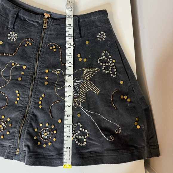 Free People Quetzal Mini Skirt Beaded Embroidery NWT 0 - Picture 11 of 14